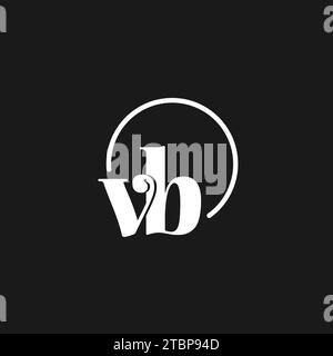 VB logo initials monogram with circular lines, minimalist and clean logo design, simple but classy style vector graphic Stock Vector