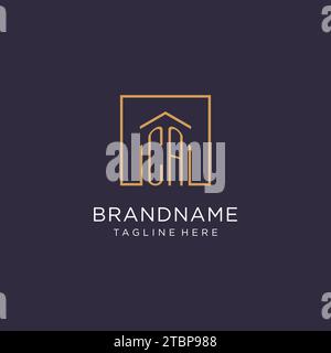 CA initial square logo design, modern and luxury real estate logo style design ideas Stock Vector