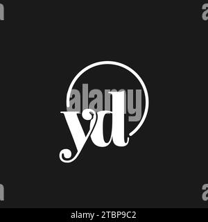 YD logo initials monogram with circular lines, minimalist and clean logo design, simple but classy style vector graphic Stock Vector