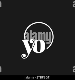 YO logo initials monogram with circular lines, minimalist and clean logo design, simple but classy style vector graphic Stock Vector