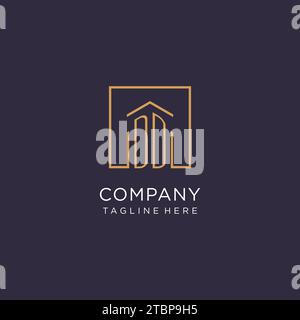 DD initial square logo design, modern and luxury real estate logo style design ideas Stock Vector