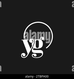 YG logo initials monogram with circular lines, minimalist and clean logo design, simple but classy style vector graphic Stock Vector