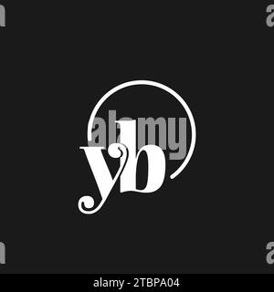 YB logo initials monogram with circular lines, minimalist and clean logo design, simple but classy style vector graphic Stock Vector