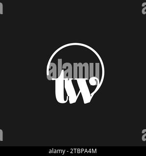 TW logo initials monogram with circular lines, minimalist and clean logo design, simple but classy style vector graphic Stock Vector