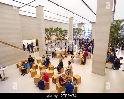 Interior of the Apple Store, Regent Street, London, UK Stock Photo