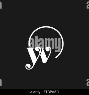 YV logo initials monogram with circular lines, minimalist and clean logo design, simple but classy style vector graphic Stock Vector