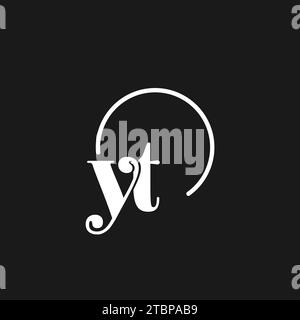 YT logo initials monogram with circular lines, minimalist and clean logo design, simple but classy style vector graphic Stock Vector