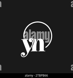 YN logo initials monogram with circular lines, minimalist and clean logo design, simple but classy style vector graphic Stock Vector