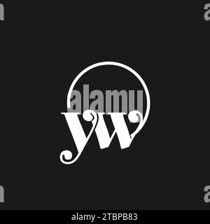 YW logo initials monogram with circular lines, minimalist and clean logo design, simple but classy style vector graphic Stock Vector