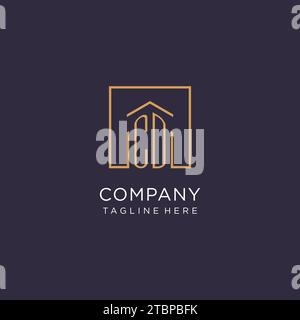 CD initial square logo design, modern and luxury real estate logo style design ideas Stock Vector