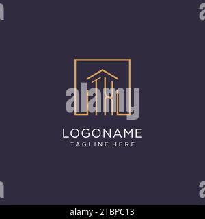 TX initial square logo design, modern and luxury real estate logo style design ideas Stock Vector