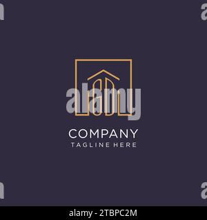 GD initial square logo design, modern and luxury real estate logo style design ideas Stock Vector