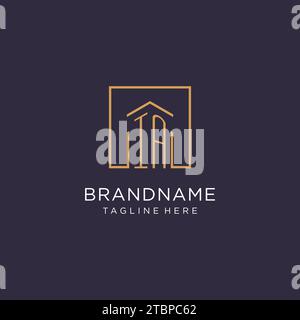 IA initial square logo design, modern and luxury real estate logo style design ideas Stock Vector