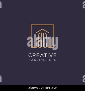 GC initial square logo design, modern and luxury real estate logo style design ideas Stock Vector