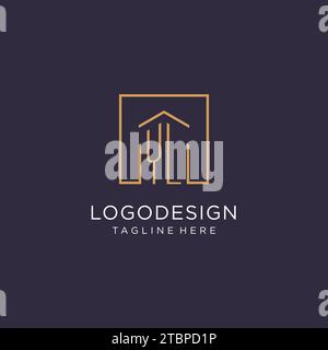 YL initial square logo design, modern and luxury real estate logo style design ideas Stock Vector
