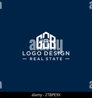Initial letter GB monogram logo with abstract house shape, simple and modern real estate logo design vector graphic Stock Vector