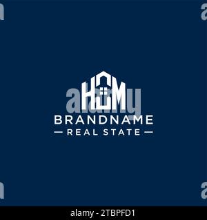HM Monogram logo letter with Simple shield crown style design ...