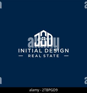 Initial letter JD monogram logo with abstract house shape, simple and modern real estate logo design vector graphic Stock Vector
