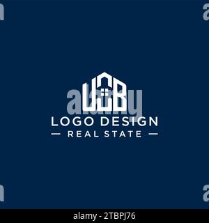 Initial letter UB monogram logo with abstract house shape, simple and modern real estate logo design vector graphic Stock Vector