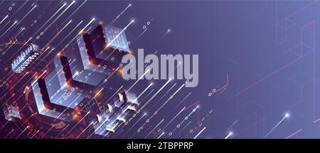 Data visualization concept. 3d isometric vector illustration. Hand drawn art. Stock Vector