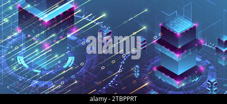 Data visualization concept. 3d isometric vector illustration. Hand ...
