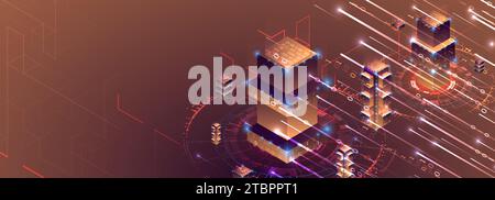 Data visualization concept. 3d isometric vector illustration. Hand drawn art. Stock Vector