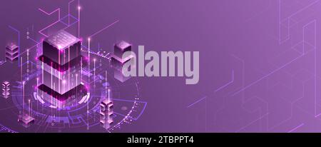 Data visualization concept. 3d isometric vector illustration. Hand drawn art. Stock Vector