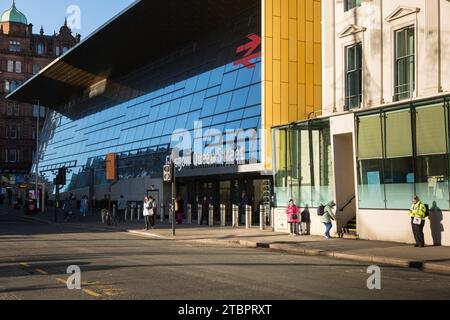 Queen Street station in the centre of Glasgow, with routes to the north of Scotland. Stock Photo