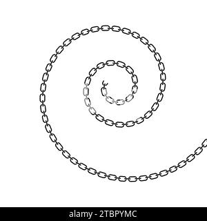 Chain torn twisted shape, Metal links repeat, Vector illustration isolated Stock Vector