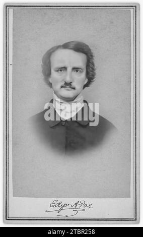 Edgar Allan Poe. Circa 1860s. By Mathew Brady Studio. Albumen silver print Stock Photo