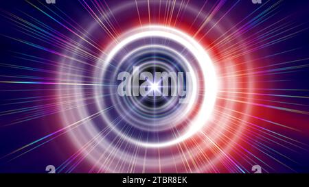 rings light ray Orb neon ray light illustration Stock Photo