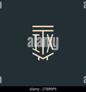 IX initial monogram with simple line art pillar logo design ideas Stock Vector