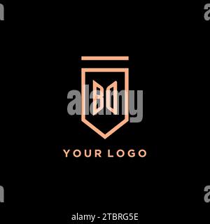 BO monogram initial with shield logo design icon vector graphic Stock Vector