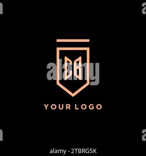 CB monogram initial with shield logo design icon vector graphic Stock Vector