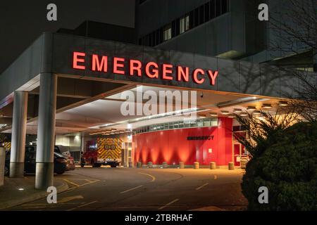 Detroit, Michigan - Detroit Receiving Hospital, a 320-bed hospital which is known especially for its emergency department. It one of eight hospitals t Stock Photo