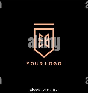 EB monogram initial with shield logo design icon vector graphic Stock Vector