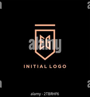 EG monogram initial with shield logo design icon vector graphic Stock Vector