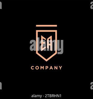 EA monogram initial with shield logo design icon vector graphic Stock Vector