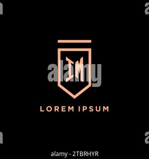 IM monogram initial with shield logo design icon vector graphic Stock Vector