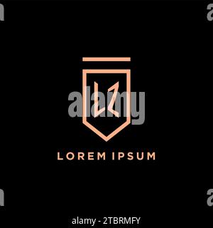 LZ monogram initial with shield logo design icon vector graphic Stock Vector