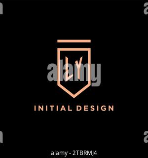 LY monogram initial with shield logo design icon vector graphic Stock Vector