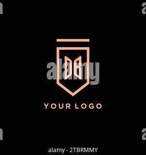 OB monogram initial with shield logo design icon vector graphic Stock Vector