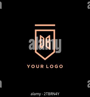 QB monogram initial with shield logo design icon vector graphic Stock Vector