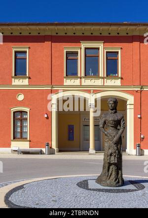 Sisi statue at Possenhofen station, Bavaria, Germany, Europe Stock Photo