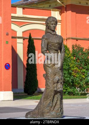 Sisi statue at Possenhofen station, Bavaria, Germany, Europe Stock Photo