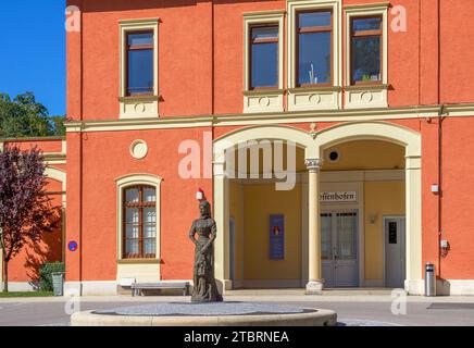 Sisi statue at Possenhofen station, Bavaria, Germany, Europe Stock Photo