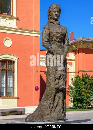 Sisi statue at Possenhofen station, Bavaria, Germany, Europe Stock Photo