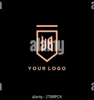 UB monogram initial with shield logo design icon vector graphic Stock Vector