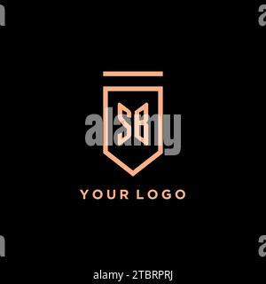 SB monogram initial with shield logo design icon vector graphic Stock Vector