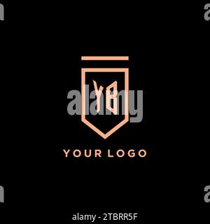 YB monogram initial with shield logo design icon vector graphic Stock Vector